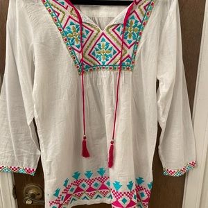 Embroidered top. Perfect swim cover.